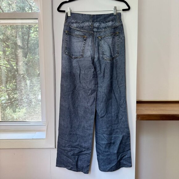 NWT Jason Wu Wide Leg Sweatpant Lyocell Lightweight Jeans Blue Size 2 - Picture 5 of 11